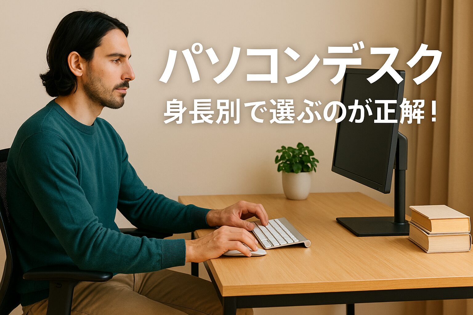 椅子に座ってパソコンを眺めている男性